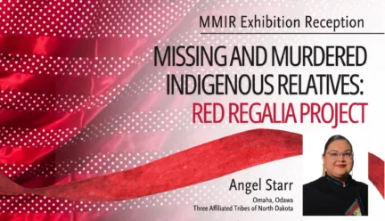 flyer of an exhibition reception in red color